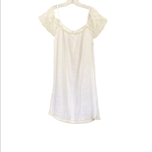 Scandal 100% linen White Dress Size L - Picture 1 of 6